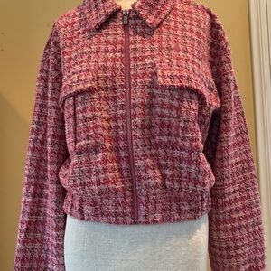 MANGO's Houndstooth Tweed Jacket. Size:XL PreLoved